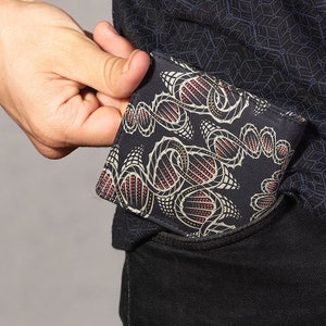 Carteira psicodélica para ele carteira vegana masculina carteira bifold fina para homens presente para namorado