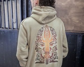 Men Pullover Hoodie, Sacred Geometry, Hooded Sweatshirt, Festival Hoodie For Man