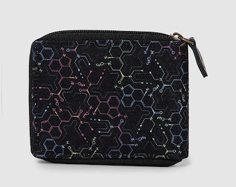 Molecule Wallet For Men, Bifold Wallet, Vegan Wallet, Mens Wallet, Trippy Gift For Men