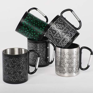 Einzigartige Reisebecher - Edelstahlbecher - Karabinerbecher - Geschenk für Reisende - Festivalzubehör