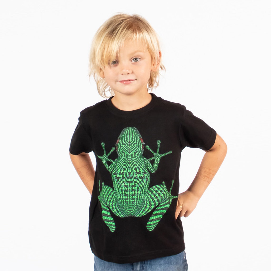 Uv Glow Frog Shirt for Kids Cool Shirts for Boys Kids Black Etsy