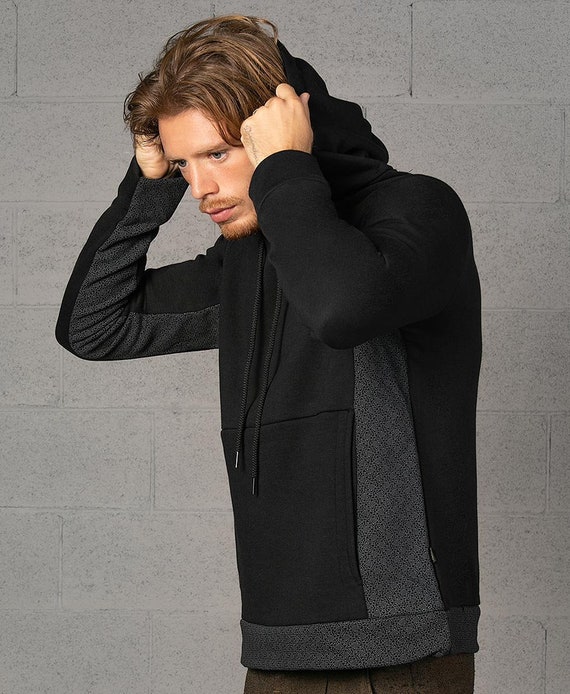 Pullover Hoodie for Men long Sleeve Black Hoodie Sweatshirt Mens