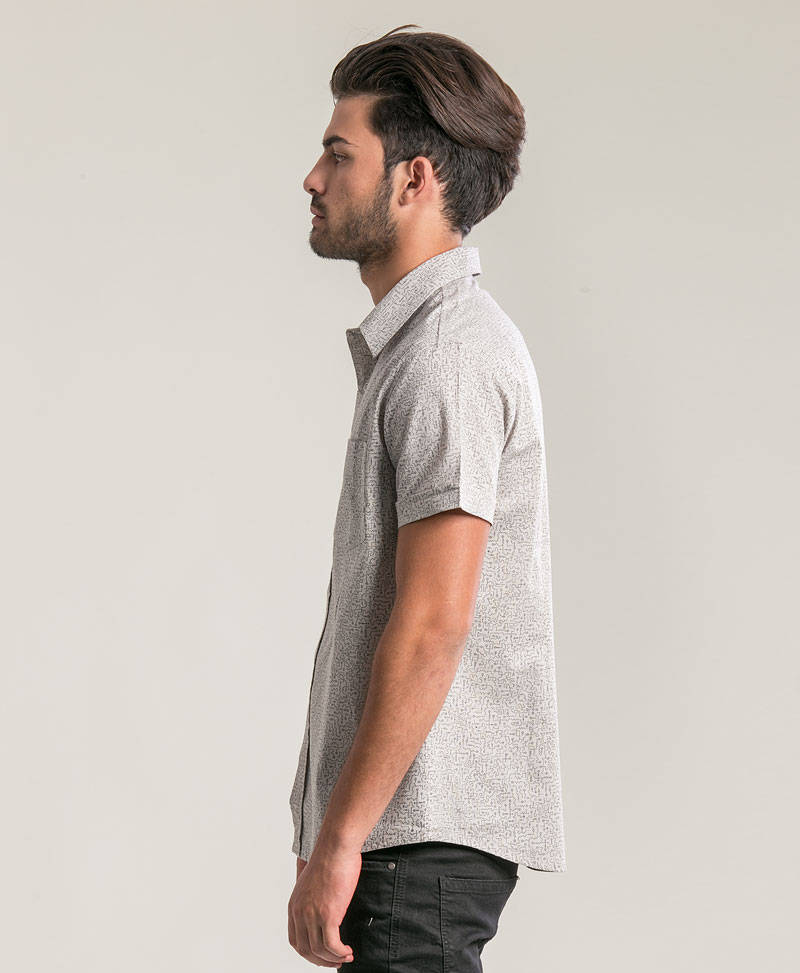 Grey Button Up Shirt Men Psychedelic Short Sleeve Button Down Etsy