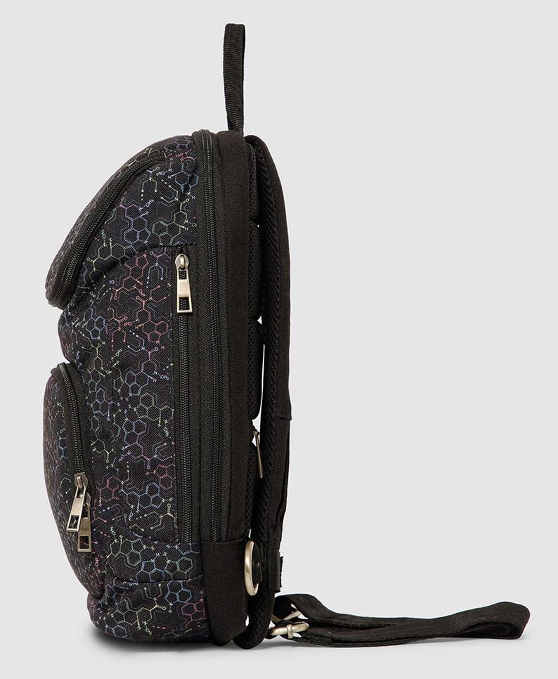 Canvas Crossbody Bag For Men and Women, Cross Body Bag, Small Crossbody Bag, Sacred Geometry, Shoulder Bag, Festival Gear image 4