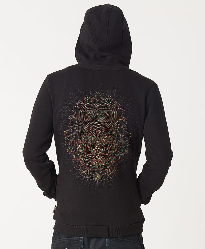 Visionary Mens Hoodie Hooded Jacket Psychedelic Hoodie Black Etsy
