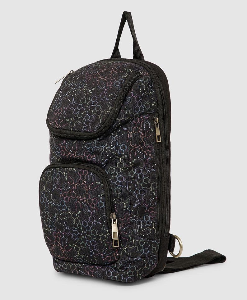 Canvas Crossbody Bag For Men and Women, Cross Body Bag, Small Crossbody Bag, Sacred Geometry, Shoulder Bag, Festival Gear image 7