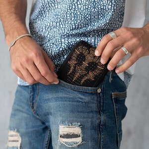 Cartera psicodélica para hombre, regalo psicodélico para novio, cartera de lona con monedero, cartera plegable para hombre, regalos para chicos