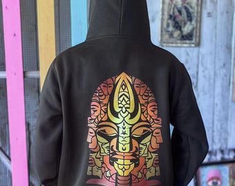 Mens Pullover Sweatshirt Hoodie, Festival Hoodie Sweat Shirt, Psy Trance Psychedelic Clothing