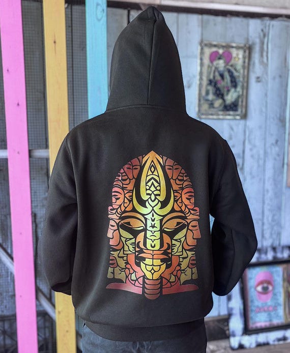Mens Pullover Sweatshirt Hoodie, Festival Hoodie Sweat Shirt, Psy Trance Psychedelic Clothing