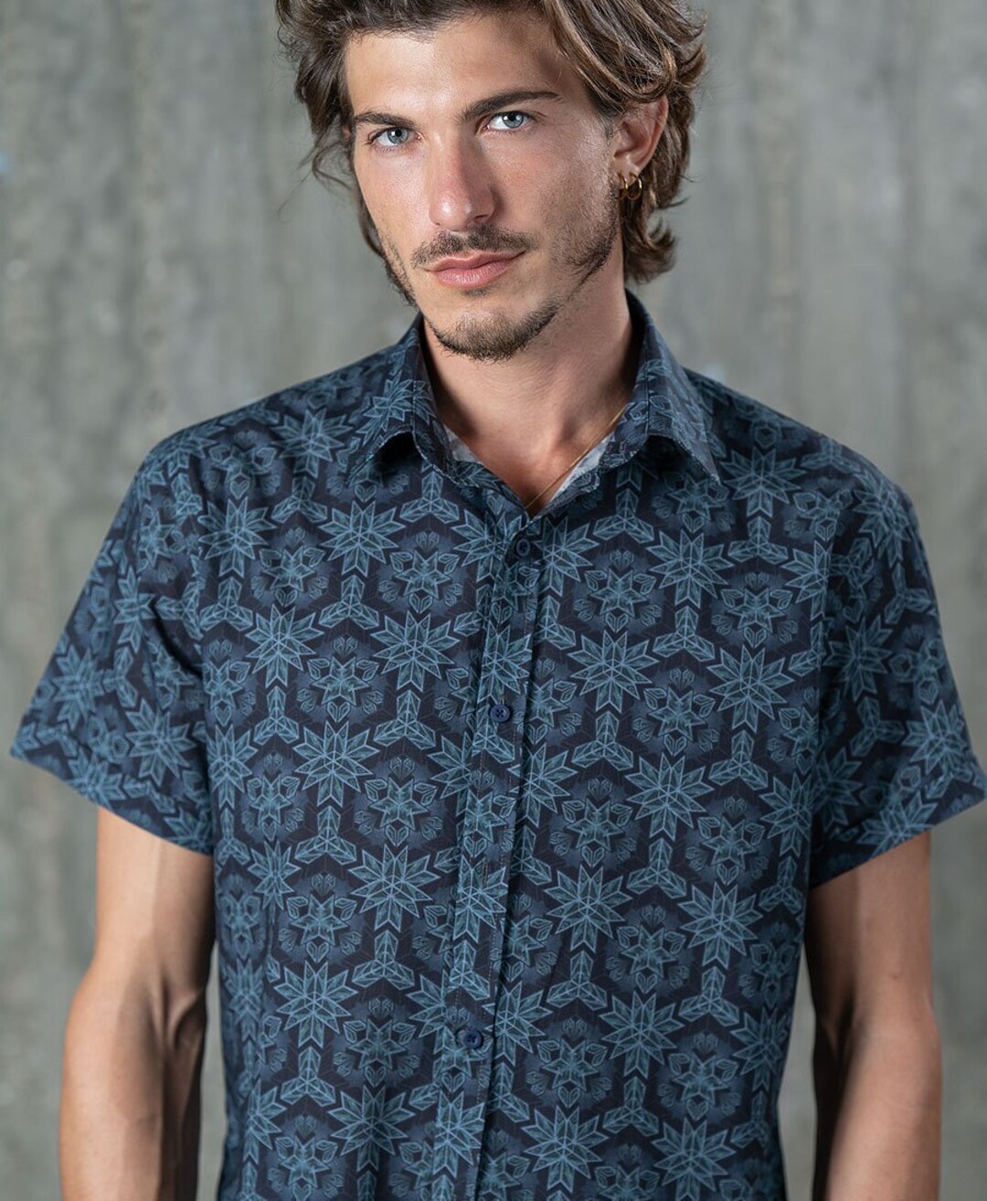 mens short sleeve button down print shirts
