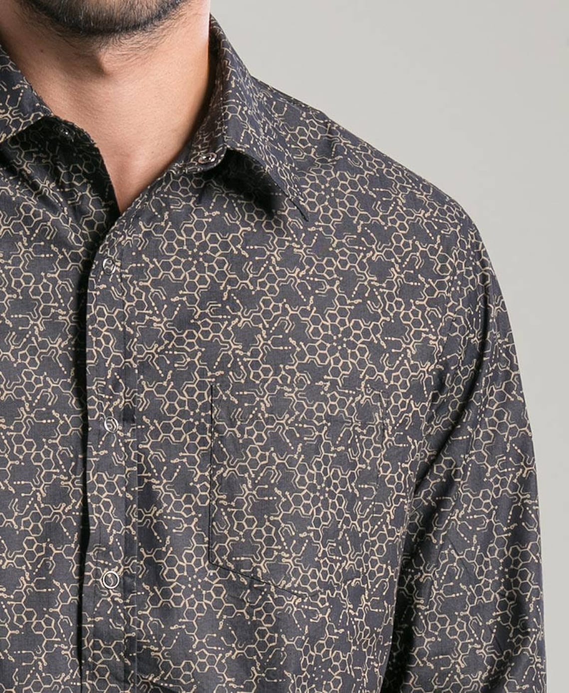 LSD Molecule Long Sleeve Button Down Shirt For Man | Etsy