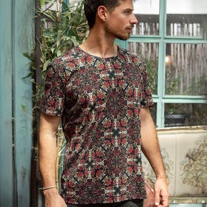 Full Print T shirt For Men Psychedelic Festival Wear Burning Man Psy Trance Goa Fashion