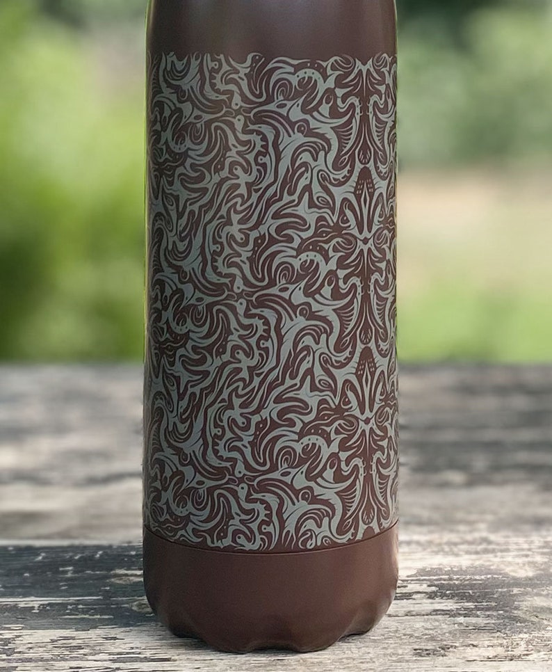 Termosflaska, 750ml vattenflaska, bohemisk hippie, reseflaska, rostfri flaska bild 3