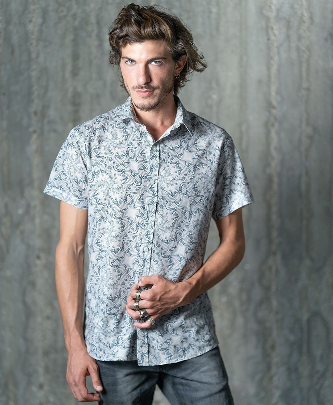 Monogram Printed Short-Sleeved Silk Shirt - Men - Ready-to-Wear