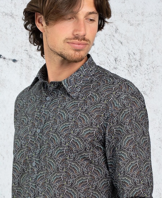 Camisa con botones para hombre ropa retro camisa hipster ropa de festival para hombre ropa alternativa ropa hippie de la nueva era Etsy Espana
