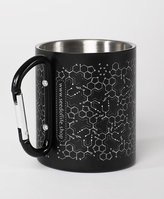 LSD Molecule Stainless Steel Travel Mug With Clip Handle