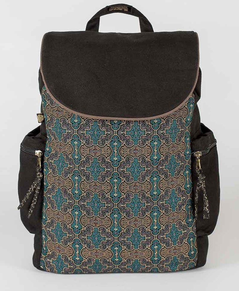 Canvas Backpack Shipibo Laptop Backpack Sacred Geometry - Etsy