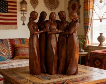 Figurine d'amitié artisanale 5 soeurs, symbole de l'unité, cadeau d'anniversaire de soeur, décoration d'intérieur