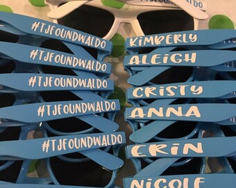 Personalized Sunglasses - Bride, Bridesmaid, Groom, Groomsmen, Vacations, party favors, wedding party, bachelorette party, bachelor party