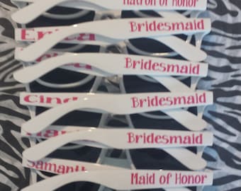 Customized Sunglasses, bachelorette party, team bride, team groom, bridal party
