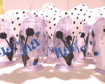 Personalized Cheerleader Tumblers  with straw - Banquet Gifts, football, coaches, cheerleaders, gymnastics 16 oz BPA Free Tumbler