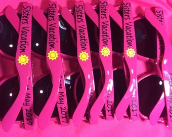 Personalized Sunglasses, Personalized Sunnies,  Bachelor Party, Bachelorette Party, Bride, Bridesmaid, Groom, Groomsmen, Vacations,