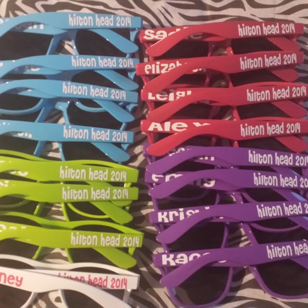 Personalized Sunglasses, personalized sunnies, cheer team, Bachelor Party, Groomsmen, Bridal Party, Parties, favors