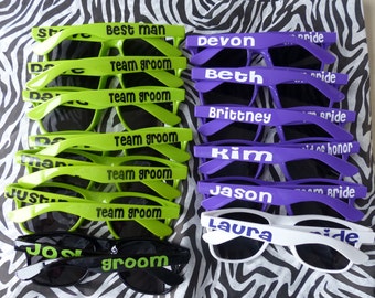 Personalized Sunglasses - Cheer Teams, Dance Teams, Competition,  Bride, Bridesmaid, Groom, Groomsmen, Vacations, Parties, favors