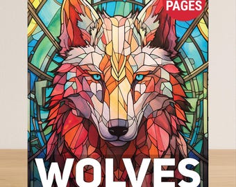Wolf Coloring Book For Adults, Animal Adult Coloring Book PDF, 50 Cute Coloring Pages Of Wolves