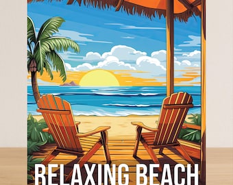 Relaxing Beach Coloring Book For Adults, Nature Adult Coloring Book PDF, 50 Coloring Pages Of Beach Landscapes