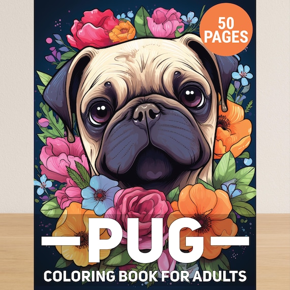 大人のためのパグの塗り絵、大人のための犬の塗り絵（PDF）、パグの