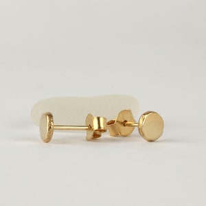 Solid gold stud earrings, 14k Gold Handmade Small Dot Studs, Everyday Post Earrings, 14k Real Gold Earrings