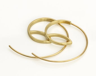 Gold Hoop Earrings, Gold 14k Hoop Earrings, Modern Hoop Earrings, Minimalist Gold Hoops