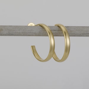 14k Solid Gold Hoop Earrings, Delicate Open Hoops, Everyday Gold Jewelry