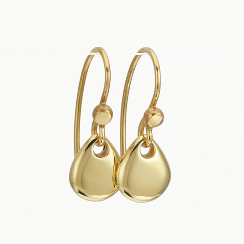 14k Gold Dangle Earrings Solid Gold Earrings Small Dangle Etsy