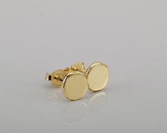 14k Stud Earrings, Gold Minimalist Earrings, Solid Gold Post Earrings, Round Gold Earrings, Simple Studs, Handmade Gold Stud Earrings