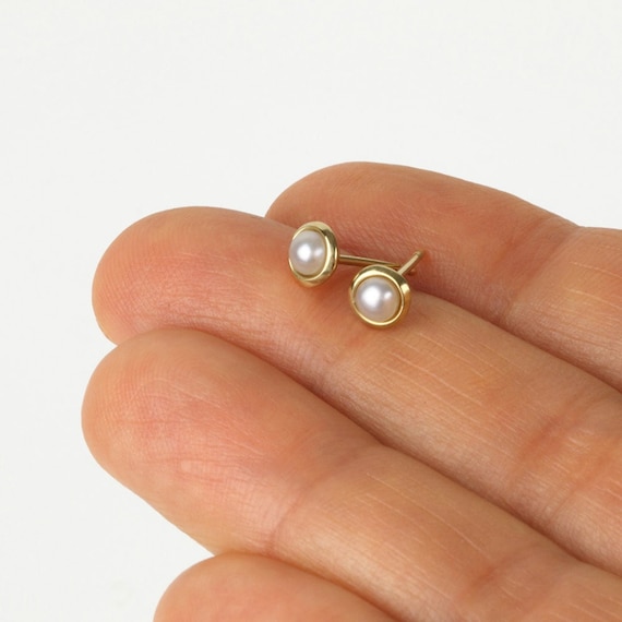 Buy Small Pearl Earrings Gold Pearl Earrings Pearl Stud Earrings