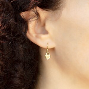 Spread the Love 18k Gold Plated and Pearl Heart Dangle Earrings main image 0