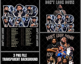 Rod Wave Don't Look Down tour 2026 PNG File: T-Shirt Design (Digital Download)