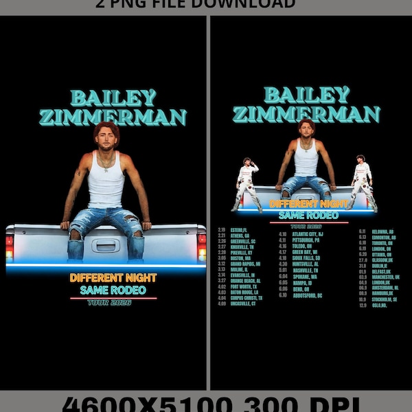 Fichier numérique de concert Bailey Zimmerman Tour 2026 PNG 2026