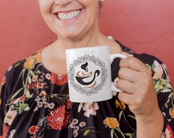 White Ceramic Mug — Classic 11oz Plain Ceramic Coffee Cup