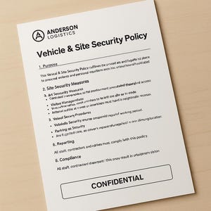 Vehicle and Site Safety Policy