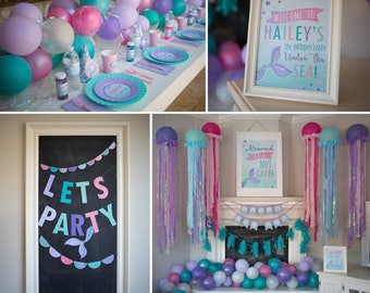 Mermaid Under the Sea Party Invite + Printable Set (DIY printable)/ mermaid party/ under the sea party