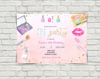 DIY Spa Party Invitation