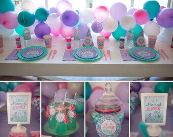 Mermaid Under the Sea Party Invite + Printable Set (DIY printable)