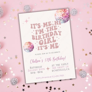 Editable Birthday Invitation, Its me, Hi. Taylor Swift birthday invitation, Era birthday invitation image 5