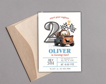 Editable Tow Mater Birthday Invitation, Cars Birthday Invitation, Tow Mater, Boy Birthday,Personalized Digital,Instant Download