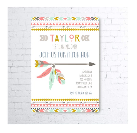 Items similar to Tribal Birthday Invitation GIRL on Etsy