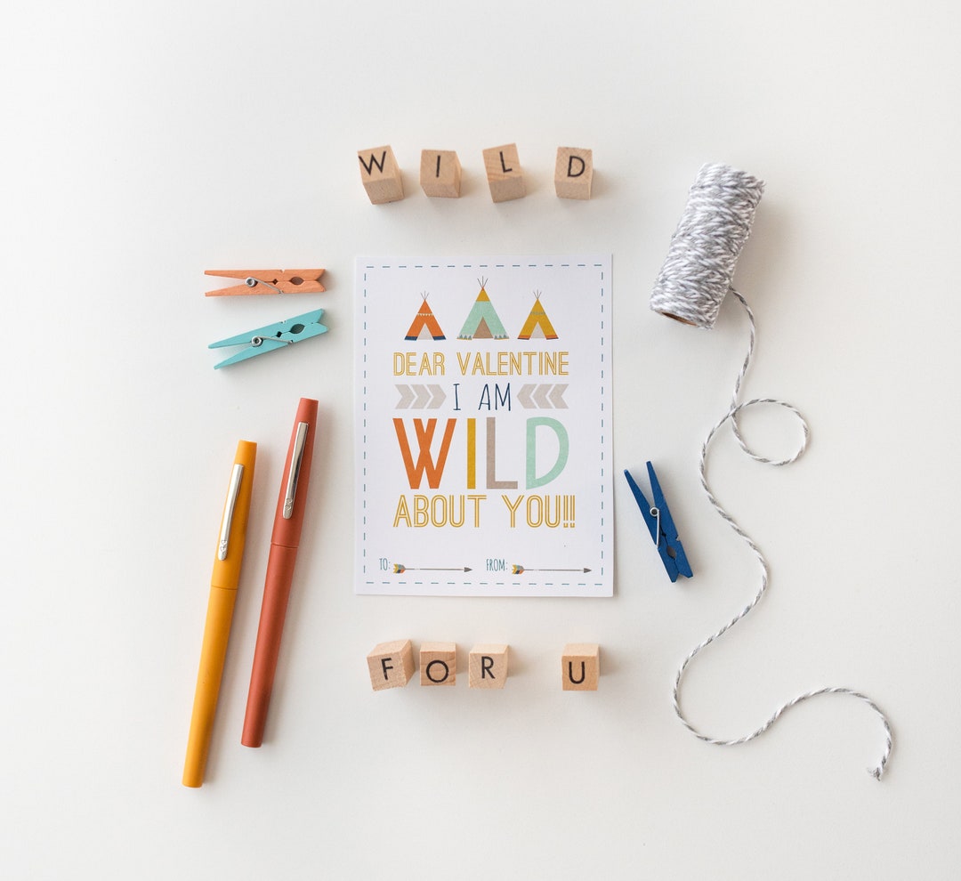 Valentine Printable wild About You Tribal Themed Outdoor Teepee Bow and ...