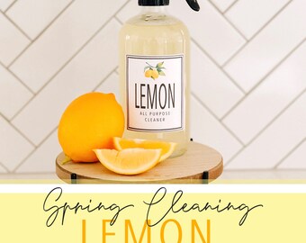 INSTANT DOWNLOAD Lemon All Purpose Cleaner Label for Jars and Spray Bottles